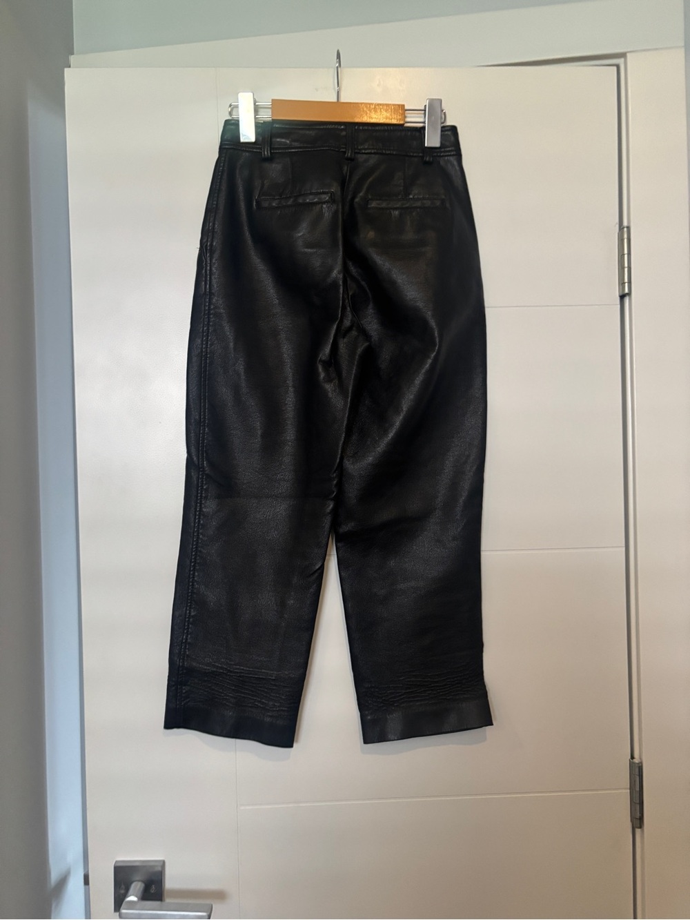 Babaton Black Cropped Leather Pants - Picture 4 of 10